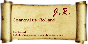 Joanovits Roland névjegykártya